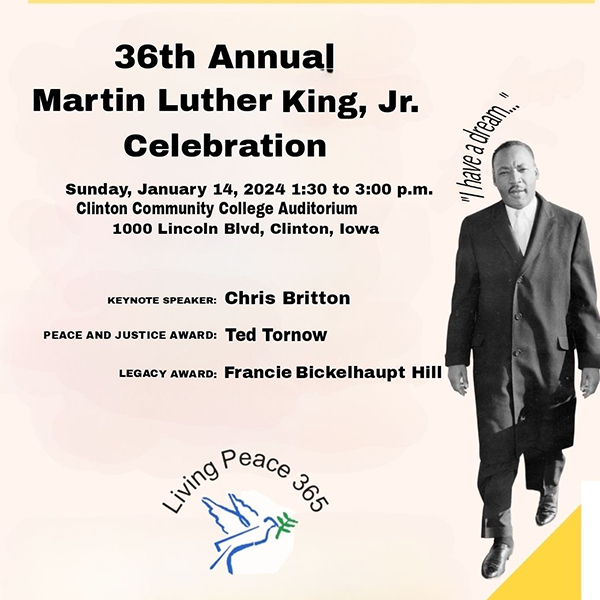 MLK Jr. Celebration Flyer, all information in the accompanying text